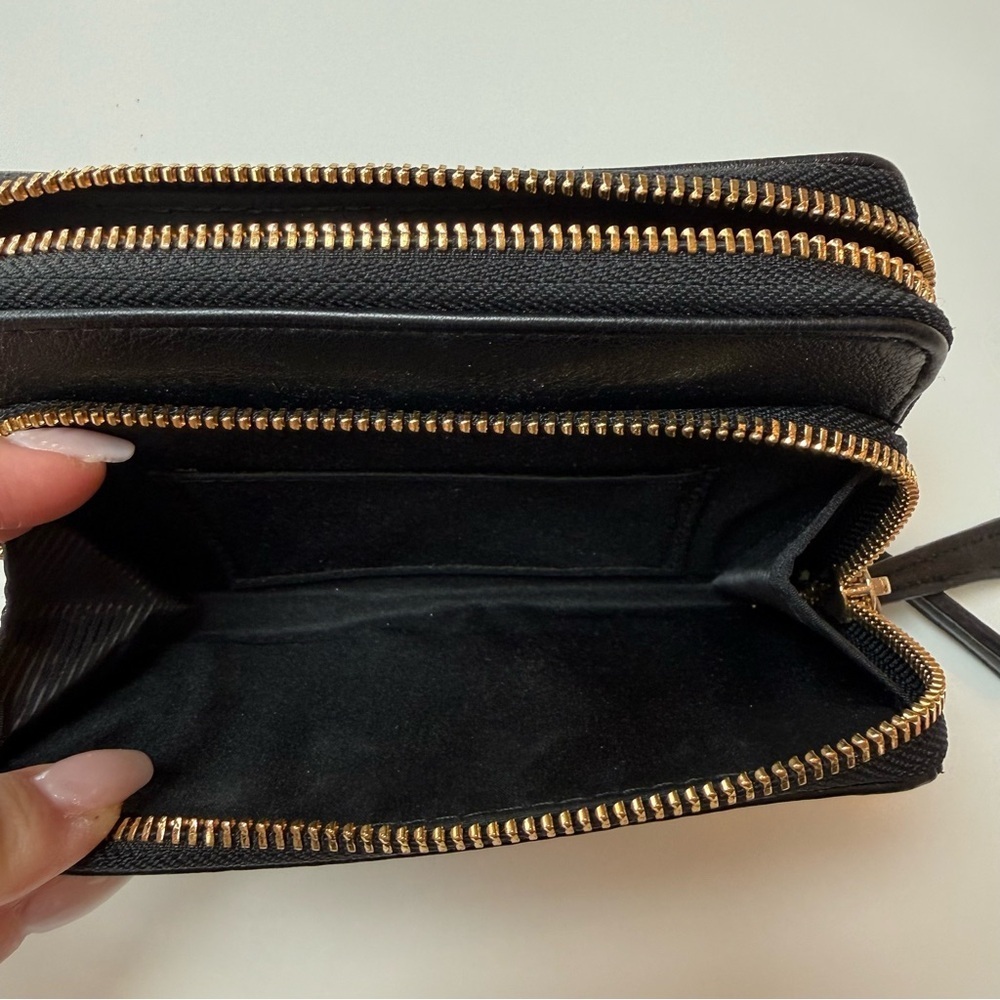 Tahari Black Leather Wallet with Gold Accents - Picture 2 of 9